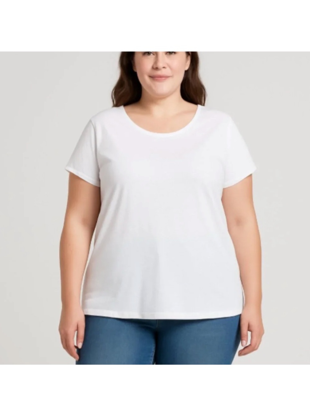 NWT H by Bordeaux Women’s White Short Sleeve Round neck Top, size Large